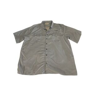 Jawbone Tackle Co. Fishing Shirt Adult 2XL Blue Button Up Vented Short‎ Sleeve